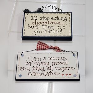 Little wood signs, handmade from a craft show.